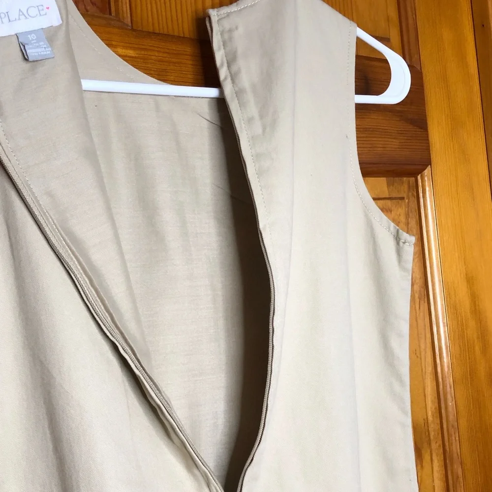 Beige school uniform sleeveless dress The Children’s Place size 10 - Picture 9 of 12